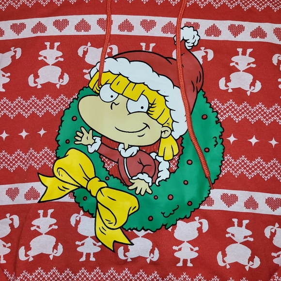 Nickelodeon Rugrats Angelica Pickles Christmas Hoodie Red Women’s Size XL New - Picture 3 of 4